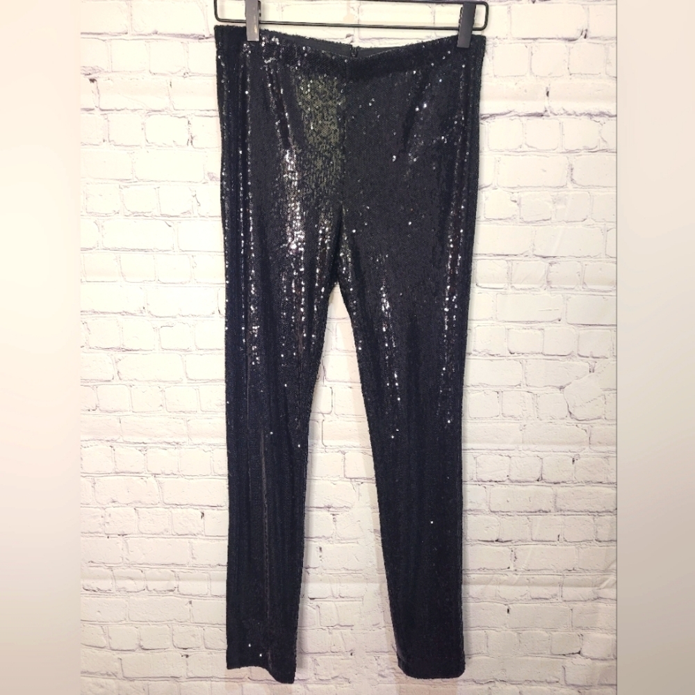 CUPCAKE AND‎ CASHMIER Black Sequins Zip Up Pants Size Small